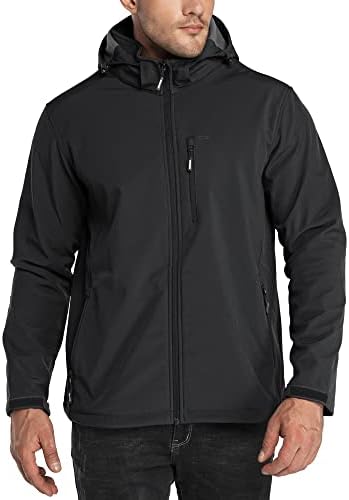 33,000ft Men's Waterproof Softshell Jackets Fleece Lined Hooded Outerwear