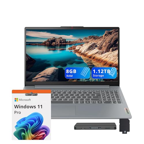 Image of Lenovo IdeaPad Slim 3i Laptop, 15.6 inch FHD Display, Intel Core i3-N305, 8GB LPDDR5, 1.12TB Storage (128GB UFS+1TB Docking Station Set), Intel UHD Graphics, Num Pad, Wi-Fi 6, Windows 11 Pro, Arctic Grey