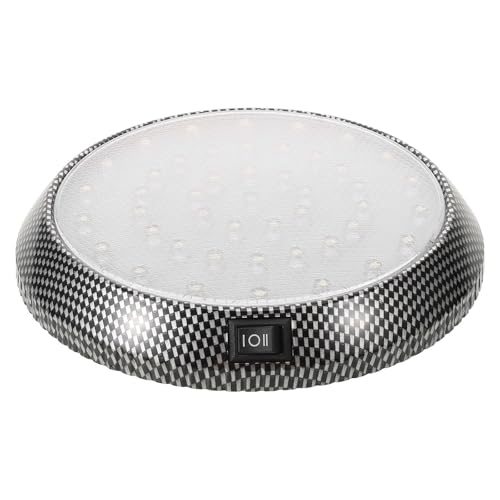 ibasenice Lampe de Lecture LED 46 Perles Haute Luminosité Interrupteur Pratique pour Plafonnier Intérieur Voiture et Camping-car en Abs Noir