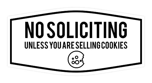 Panneau No Soliciting plaque de porte blanche biscuits humour
