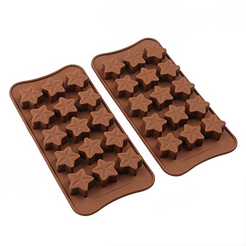 homEdge 15-Cavity Star Shaped Chocolate Mold, Set of 4PCS Non Stick Silicone Mold for Candy Chocolate Jelly, Ice Cube-Pay Attention to the Size by homEdge - Image 3