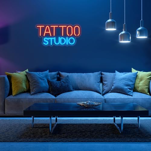UExnkj-Y Tattoo Studio Neon Sign Dimmable Tattoo Neon Sign LED pour Décoration Murale Lettres USB Néons pour Salon de Tatouage Studio Shop Sign Tattoo – vue 7