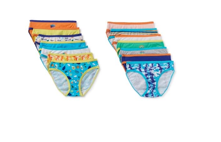 Girls Colorful Bikini Brief Underwear, Assorted Patterns, 14 Pack
