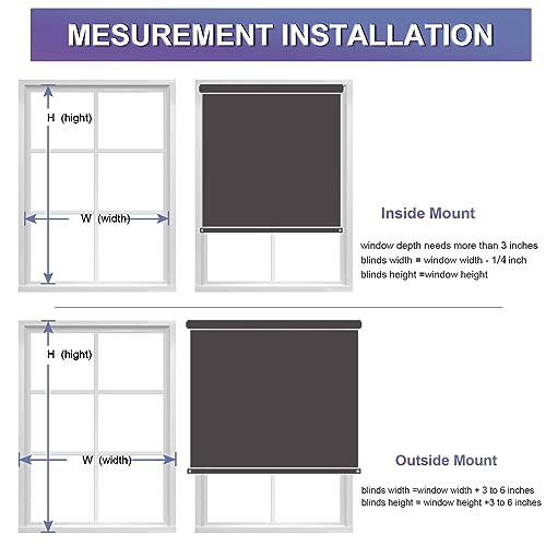 MYshade Custom Blackout Roller Window Shades Corded Roller Shades for Windows Friendly Fabric Easy to Install - Thumbnail 6