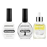 JODSONE 16.5ml Nail Dehydrator and Nail Primer with Cuticle Oil Set Ideal for Salon or Home Use,Removes Moisture for Strong Nails Adhesion,Natural Cuticle Oil for Nourished
