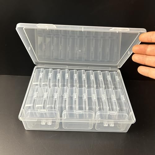 Bead Storage Organizers 24Pcs - Mini Storage Boxes with Hinged Lid Organizer for Small Items, Beads, Crafts, Jewelry and DIY Nail Art Accessories - Ideal Gift for Hobbyists & Artists (Combi D)