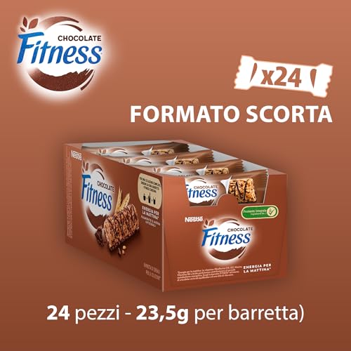 FITNESS Chocolate Barrette Cereali Integrali con Cioccolato Fondente, 24 Barrette da 23,5g (564g) - Immagine 4