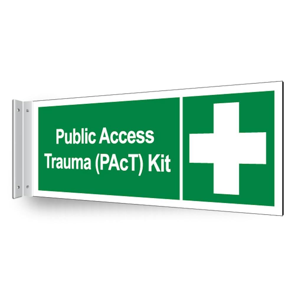 V Safety Public Access Trauma (PAcT) Kit - Corridor Sign 450 x 150 mm - 3mm Indoor Palboard Safety Sign