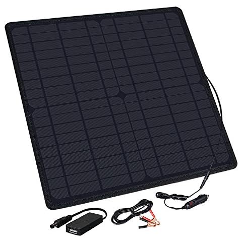 XINPUGUANG Solar Panel 12V 20W Battery Charger Maintainer, Solar Trickle Charger, Portable Power Backup for Car RV Mobile Phone (20W) Cover