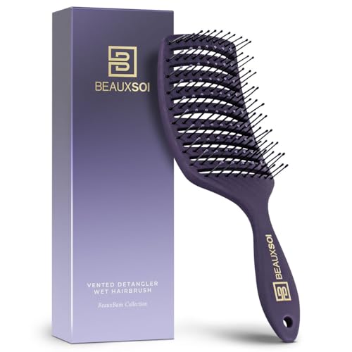 BEAUXSOI Vented Detangling Brush for Wet or Dry, Thick, Coily, ...