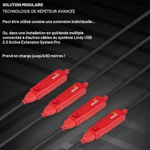 Lindy Rallonge active USB 2.0 Pro 12m Neuf - vue 7