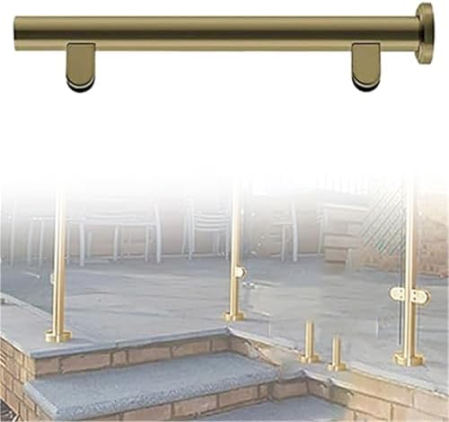 Premium 48in Glass Baluster Railing System - Round Metal Posts, No-Punch Silver & Black Balustrades for Stylish Partitions & Decks, C-Edge Design for Easy Installation