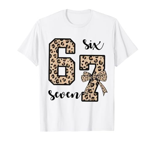 67 Christmas 6 7 Six Seven Meme 67 Leopard Cheetah Women T-Shirt