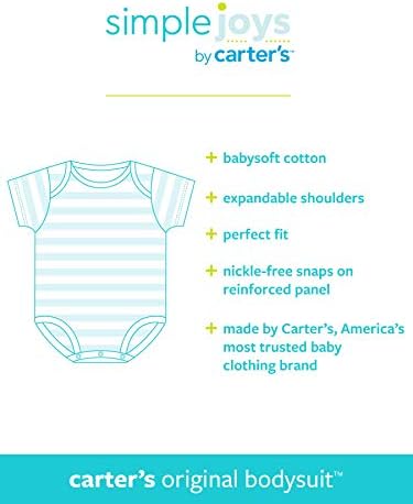 Simple Joys by Carter's Baby 8-Pack Short-Sleeve Bodysuit, White, 0-3 Months - 4