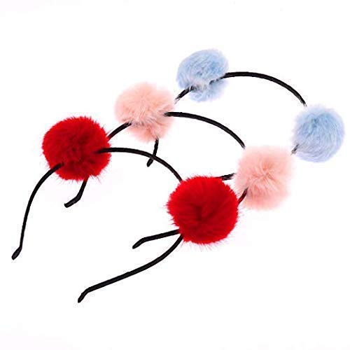 FAVELA Multi-Color Cute Pom Pom Fluffy Faux Fur Ball Hair Hoop Cat Ear Head Band for Girls (Color May Vary) -3 PCs (B08D7752XV) Amazon Price History, Amazon Price Tracker