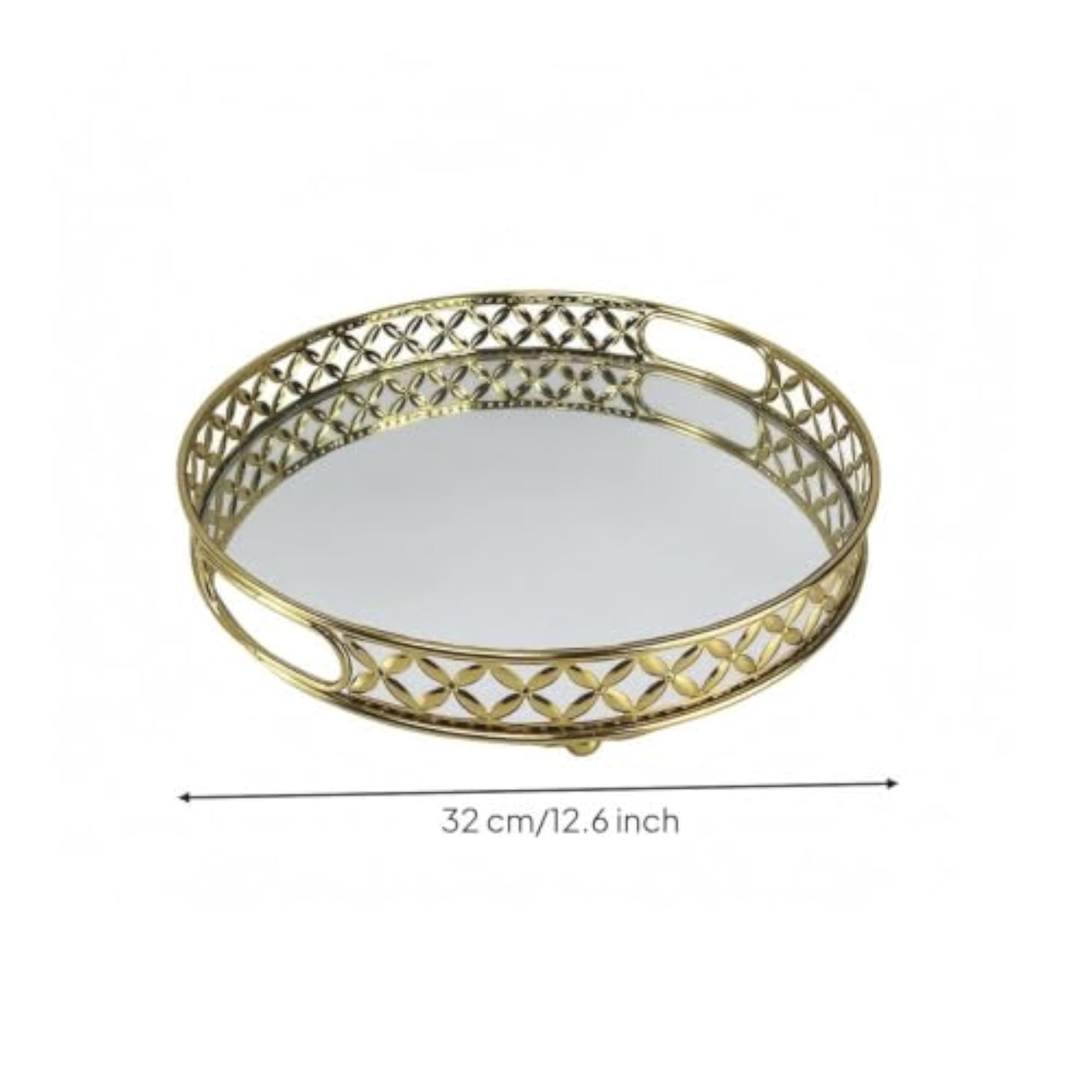 Elegant Mirrored Tray with Handles