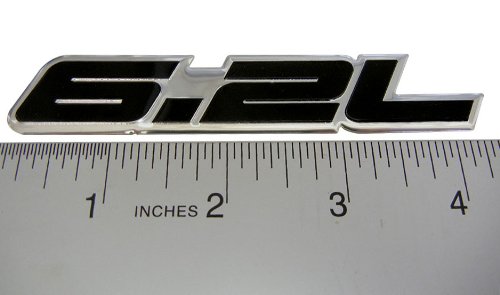 6.2L Liter In Black Highly Polished Aluminum Silver Chrome Car Truck Engine Swap Badge Nameplate Emblem For Chevrolet Van Gmc C K Trucks American Motors Am General Hummer H1 Hmmwv Gm General Motor Cucv #TOP1