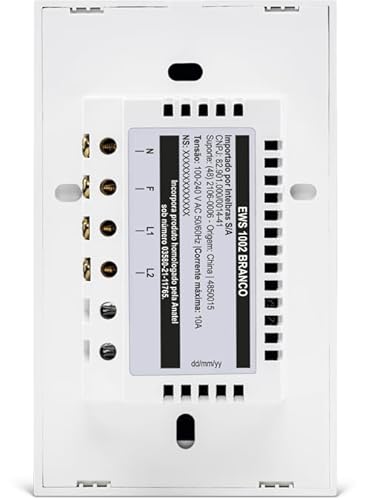 Interruptor Touch Inteligente Compatível Com Alexa Com 2 Teclas EWS 1002 Branco Intelbras