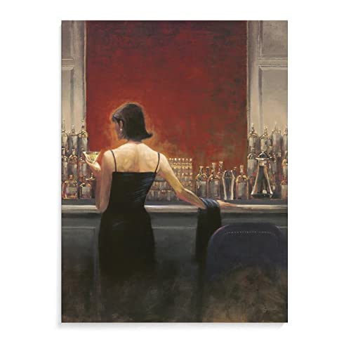 Brent Lynch Evening Lounge Art Poster Oil On Canvas Canvas Wall Art Prints For Wall Decor Room Decor Bedroom Decor Gifts 24X32Inch(60X80Cm) Unframe-Style #TOP25