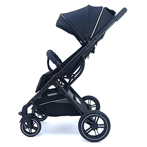 Pixini Buggy Palia - Sportwagen mit Liegefunktion und großem Einkaufskorb, klein zusammenklappbar (honeycomb schwarz)