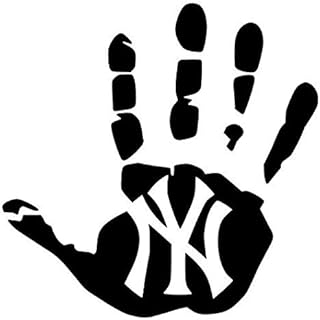 (Set of 3) Newyork Yankees Wave Hand Decal Sticker - Sticker Graphic - Auto, Wall, Laptop, Cell, Truck Sticker for Windows, Cars, Trucks