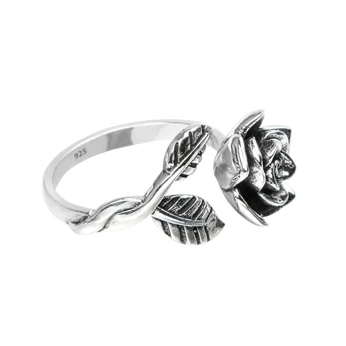 Rose Blossom Ring, 925 Sterling Silver, Romantic Rose Flower For Women And Gilrs, Adjustable Rose Flower Ring Us Size 8, Engagement Ring, Handmade Rosebud Ring, Promise Jewelry, Valentine's Day Gifts #TOP2