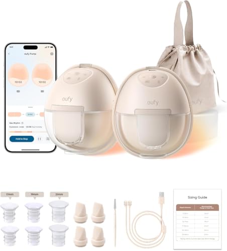 Sacaleches Calefactable Eufy S1, Sacaleches Con Tecnología Heatflow , Optirhythm Controlado Por App, Succión De Grado Hospitalario, A Prueba De Fugas, Ultrasilencioso Para Usar Con Sujetador.