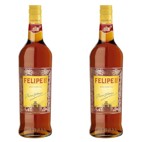 Felipe II Bebida Espirituosa elaborada a base de brandy de jerez 30º, 1L (Paquete de 2)
