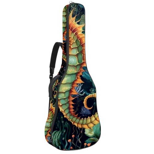 Sac de transport pour guitare basse et acoustique 104 cm étanche motif hippocampe