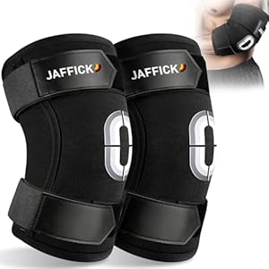 Jaffick Weightlifting Elbow Brace – Elbow Sleeve with Dual Adjustable Compression Straps for Bench Press, Powerlifting, Pressing, Men & Women (1 Pair) (Black, L)