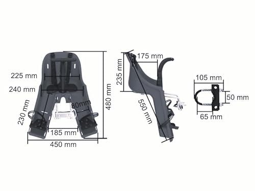 CADEIRINHA DIANTEIRA BABY BIKE GRAFITE COM ROSA