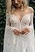 Wedding Dresses for Bride Women's Boho with Long Sleeves Plus Size Lace Beach Bridal Gowns Bohemian Wedding Gowns Ivory US12