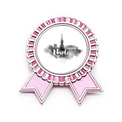 Broche de peinture de Naples Italie pour rehausser un manteau lors d'un vernissage