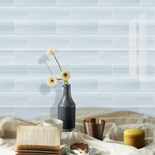 Tilingview 10PCS Peel and Stick Backsplash for Kitchen, 3"x 9" Self-Adhesive Vinyl Gel Subway Tile, Wall Tile for Home Decoration (Light Blue) by Tilingview - Image 2