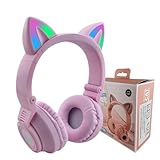 YUSONIC Cat Ear Bluetooth Headphones,Toddlers Kids Wireless Headphones for Boys Girls Amazon Fire Tablet/Laptop/iPad/School (Purple)
