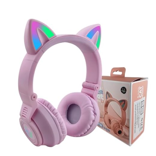 YUSONIC Cat Ear Bluetooth Headphones,Toddlers Kids Wireless Headphones for Boys Girls Amazon Fire Tablet/Laptop/iPad/School (Purple)