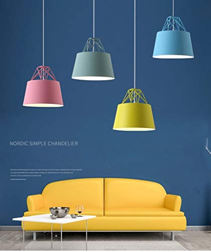 Lustre créatif E27 en fer rouge avec hauteur réglable pour plafond