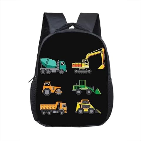 Boy's Backpack Children's Cartoon Backpack Excavator School Bag 4-8 Years Cover