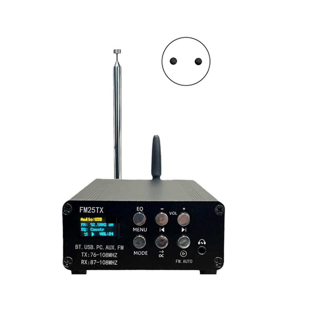 Émetteur FM FM25TX 2,5 W, Radio FM Stéréo, Lecture et Transmission Audio, Bluetooth MP3 sans