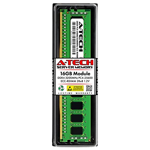 A-Tech 16GB �����p Dell SNPM04W6C/16G - DDR4 3200MHz PC4-25600 ECC Registered RDIMM 2Rx8 1.2V - �V���O���T�[�o�[�������[ RAM Stick (SNPM04W6C/1