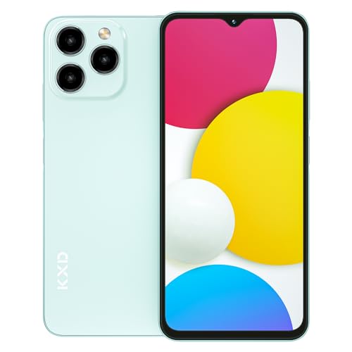 KXD A07 Unlocked Cell Phone, Android 12, 4500mAh 10W Fast Smartphones, 13MP+8MP, 6.52Inch HD+, 8GB + 128GB/SD 256GB Mobile Phone, Fingerprint/Face ID, 4G Dual SIM Phone - Green