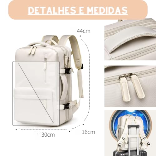 Mochila Masculina Feminina Grande para Notebook Viagem Faculdade Impermeavel Expansível que vira Mal