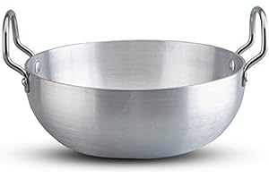 Kadai for Deep Frying, Aluminium Kadai Size 13, Frying Pan