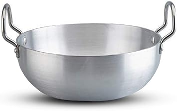 Aluminium Kadai, Size No-13, Big Kadai, Induction Base Kadai, Frying Pan, Aluminum Indian Kadai, Kadhai, Color-Silver