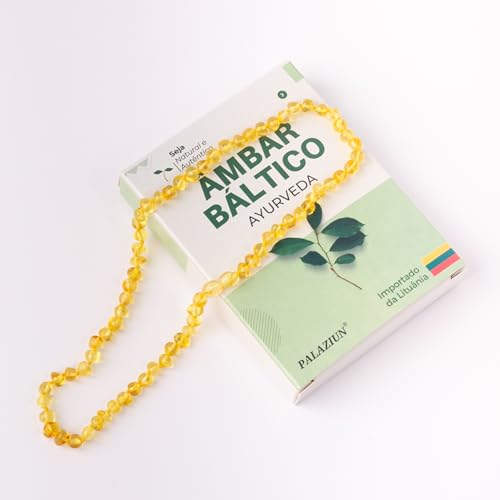 Colar de Âmbar Báltico 46cm Adulto Mel Claro Honey Feminino e Masculino Com Certificado + Bolsa - Pa