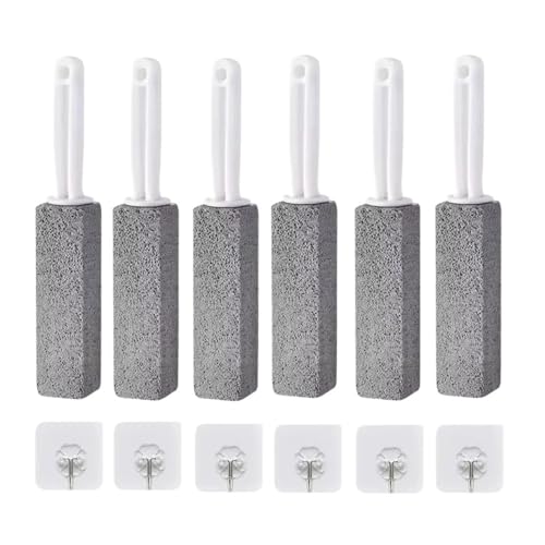 YXGFKJTU 6PCS Compatible for Toilet Stone Natural Pumice Toilets Brush Tool Bathroom with Handle Hook Gadget