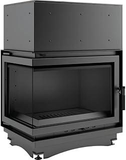 KRATKI Zuzia Holzkamin mit Wärmetauscher BImSchV 2 konform 12 KW Staubauslass Durchmesser 200 mm Thermischer Wirkungsgrad 81% Stahl und Gusseisen Links