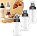 Mierzalna butelka do wyciskania przypraw, 5-otworowa, dozownik do sosów, keczup, ze skalą i etykietą