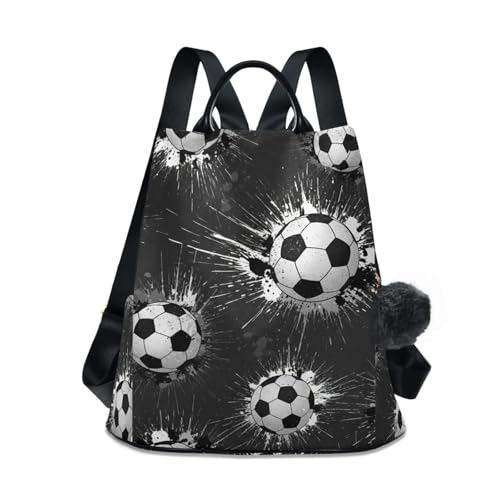 Sac à dos femme antivol style football grunge et pompons chic