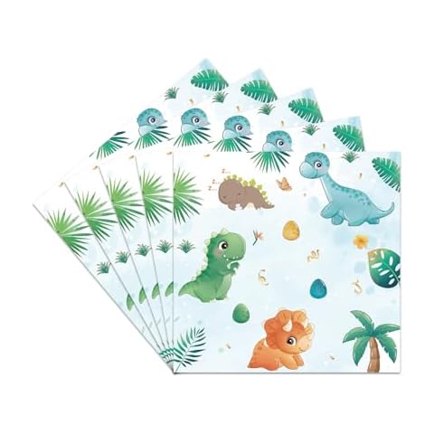 20PCS Green Dinosaur Party Napkins Cover